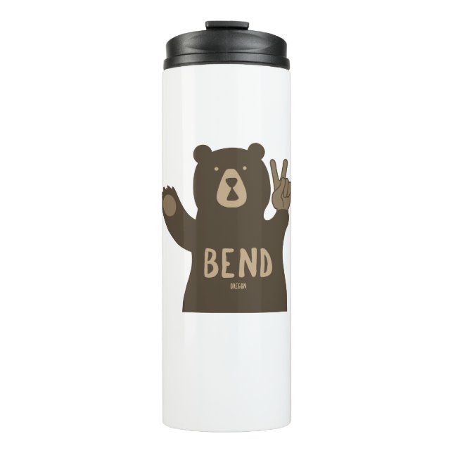 Bend Oregon Peace Bear Thermal Tumbler (Front)