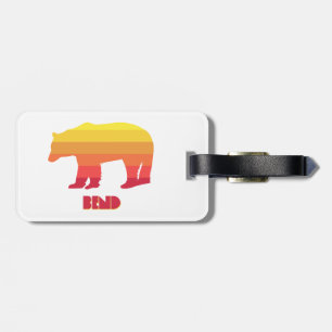 Bend Oregon Rainbow Bear Luggage Tag
