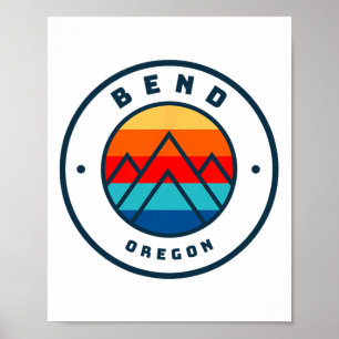 Bend Oregon Skiing Snowboarding Ski Family Trip Poster