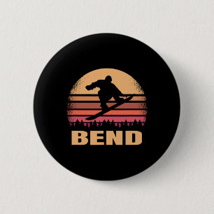 Bend Oregon Snowboarding Outdoor Vintage Or Retro  6 Cm Round Badge