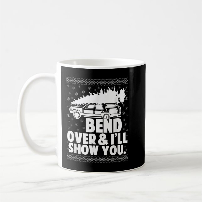 Bend Over And I'll Show You Funny Matching Couple  Coffee Mug (Left)