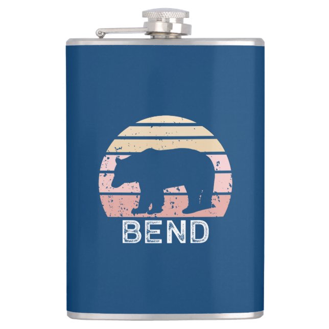 Bend Retro Bear Hip Flask (Front)