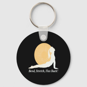 Bend Stretch Yoga Sunrise Pose Wellness Motivation Key Ring