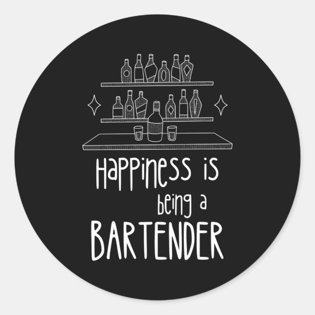 Bender Hapess Mixology Intoxicologist Bar Worker Classic Round Sticker (Front)