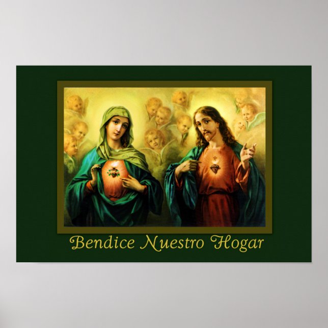 Bendicion del Hogar Jesus & Virgen Spanish Poster (Front)