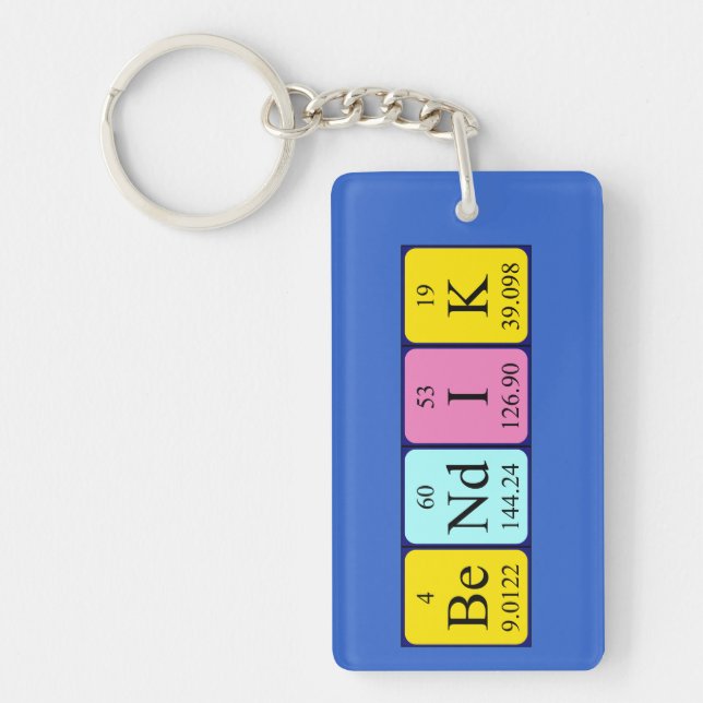 Bendik periodic table name keyring (Front)