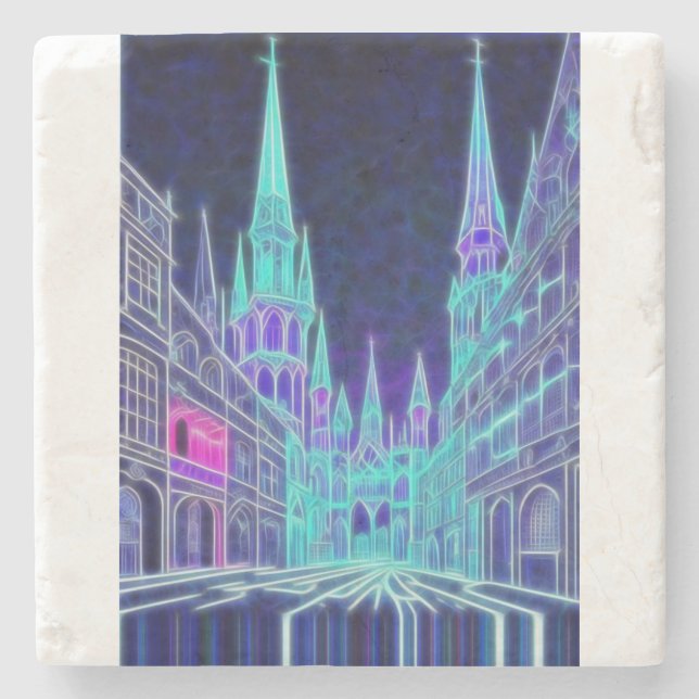 Bending Acropolis Stone Coaster (Front)