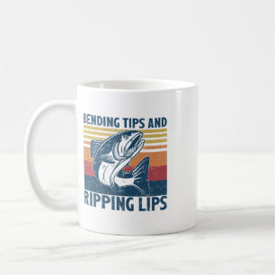 Bending Tips And Ripping Lips Vintage Funny Salmon Coffee Mug