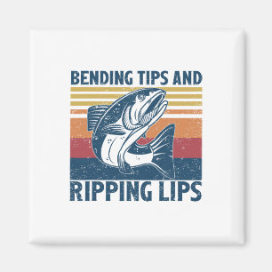 Bending Tips And Ripping Lips Vintage Funny Salmon Magnet
