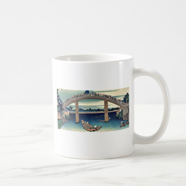 Beneath Mannen Bridge by Katsushika,Hokusai Coffee Mug (Right)