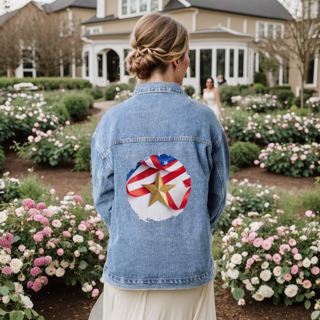 Beneath the Banner’s Fold Denim Jacket (Wedding Back)