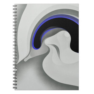 Beneath the Blue: Abstract Grey, Black & Blue Notebook