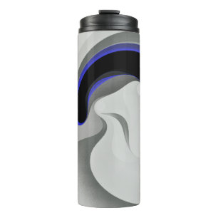 Beneath the Blue: Abstract Grey, Black & Blue Thermal Tumbler