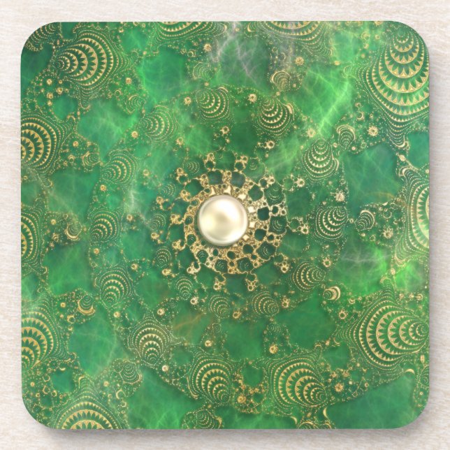 Beneath the Emerald Sea Cork Coaster (Front)