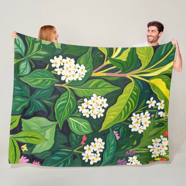 Beneath The Jungle Canopy Fleece Blanket (In Situ)