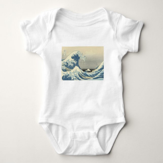 Beneath the Wave off Kamagawa Baby Bodysuit (Front)