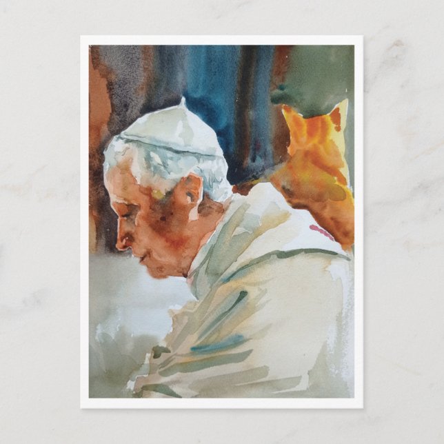 Benedict XVI postcard watercolor (Front)