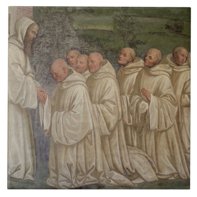 Benedictine Monks, from the Life of St. Benedict ( Tile (Front)
