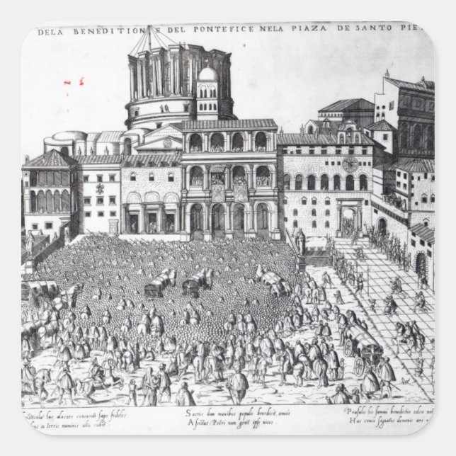 Benediction of The Pope in St.Peter's Square Square Sticker (Front)