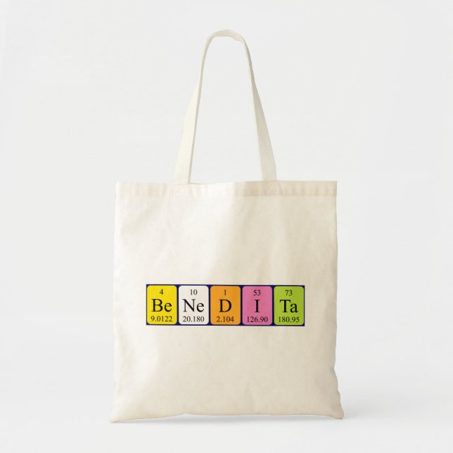 Benedita periodic table name tote bag (Front)