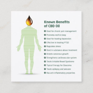 Benefit of cbd oil square business card