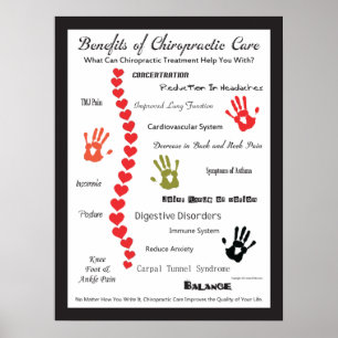 Benefits of Chiropractic Care Heart Spine Poster