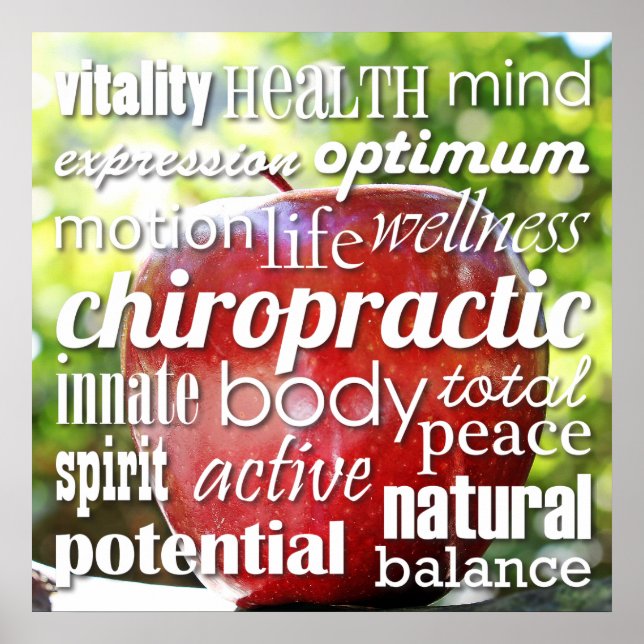 Benefits of Chiropractic Word Collage Poster (Front)