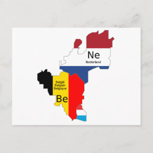 Benelux map postcard