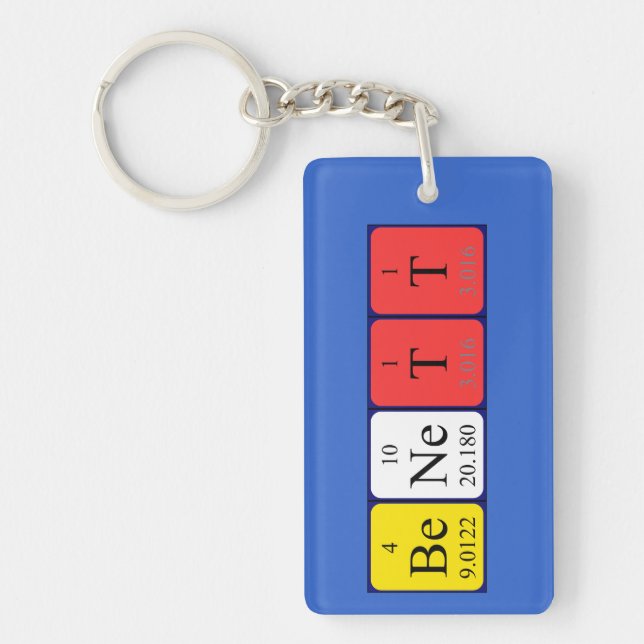 Benett periodic table name keyring (Front)