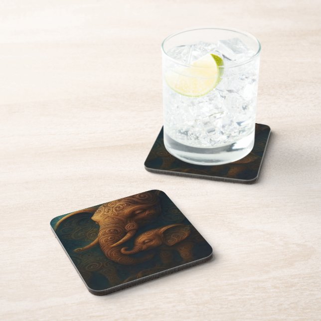 Benevolent Elephants Beverage Coaster (Right Side)
