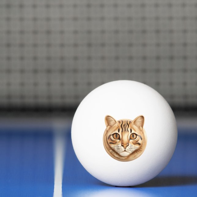 Bengal Cat 3D Inspired Ping Pong Ball (Net)