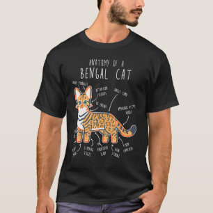 Bengal Cat Anatomy Cute Pet Bengal Mum Cat Dad T-Shirt