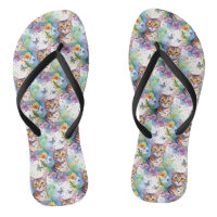 Bengal Cat and Flowers Flip Flop