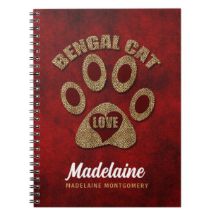 Bengal Cat Breed Personalised Notebook