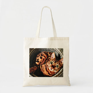 Bengal Cat Bucket Tote Bag