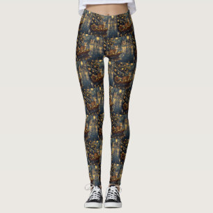 Bengal Cat Christmas Festive Voyage Leggings