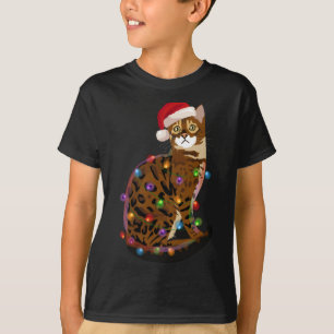 Bengal Cat Christmas Lights Xmas Cat Lover T-Shirt