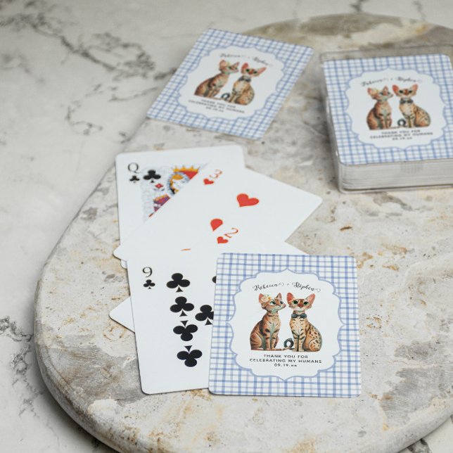 Bengal Cat Couple Wedding Favor Playing Cards (Creator Uploaded)