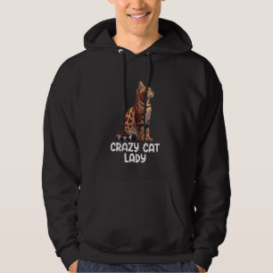 Bengal Cat CRAZY CAT LADY Funny Bengal Cat Mum Hoodie