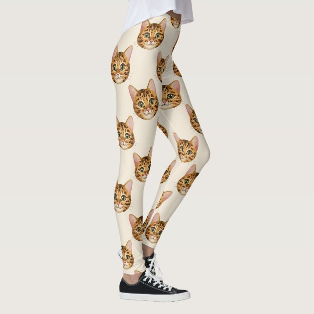 Bengal Cat Cute Exotic Pet Pattern Leggings (Right)