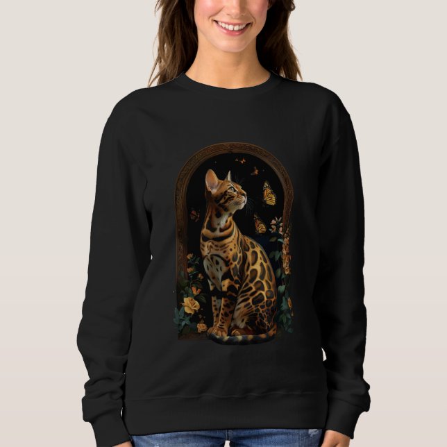 Bengal Cat Flower Sweatshirt (Front)