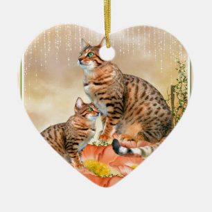 Bengal Cat Gifts Ceramic Ornament