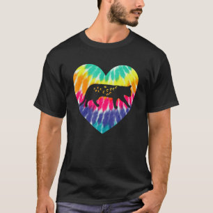 Bengal Cat Heart With Tie Dye Print For Bengal Cat T-Shirt