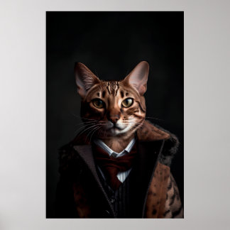 Bengal Cat in a Suit  | My Mobster Cat | Funny Poster