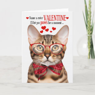 Bengal Cat Lover Feline Humour Valentine's Day Holiday Card