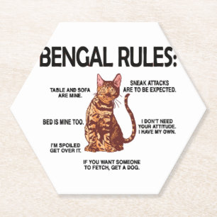 Bengal Cat Lover Gifts Cat Owner Rosetted Bengal Paper Coaster