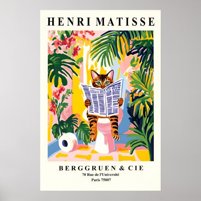 Bengal Cat on Toilet Art Bathroom Print in Henri (Front)