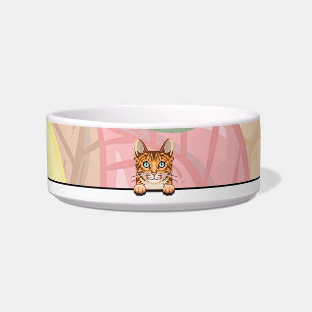 Bengal Cat Pet Bowl (Front)