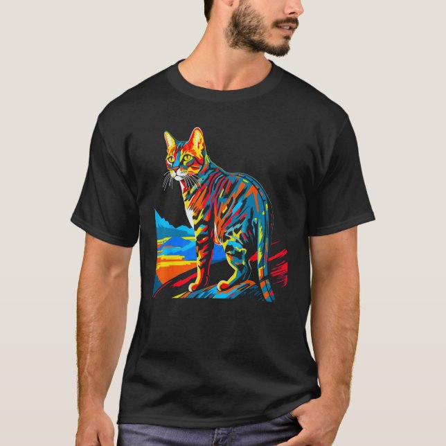 Bengal Cat Pop Art T-Shirt (Front)