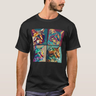Bengal Cat Pop Illustration Colourful Animal Women T-Shirt